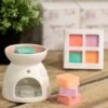 bG9jYWw6Ly9tZWRpYS85SC9KRC82MFIzMEMxSDY0VDNKRDlILzczYjQxYTRlLmpwZWc.jpg Floral Ceramic Wax Melter with Four Soy Wax Melts view 7