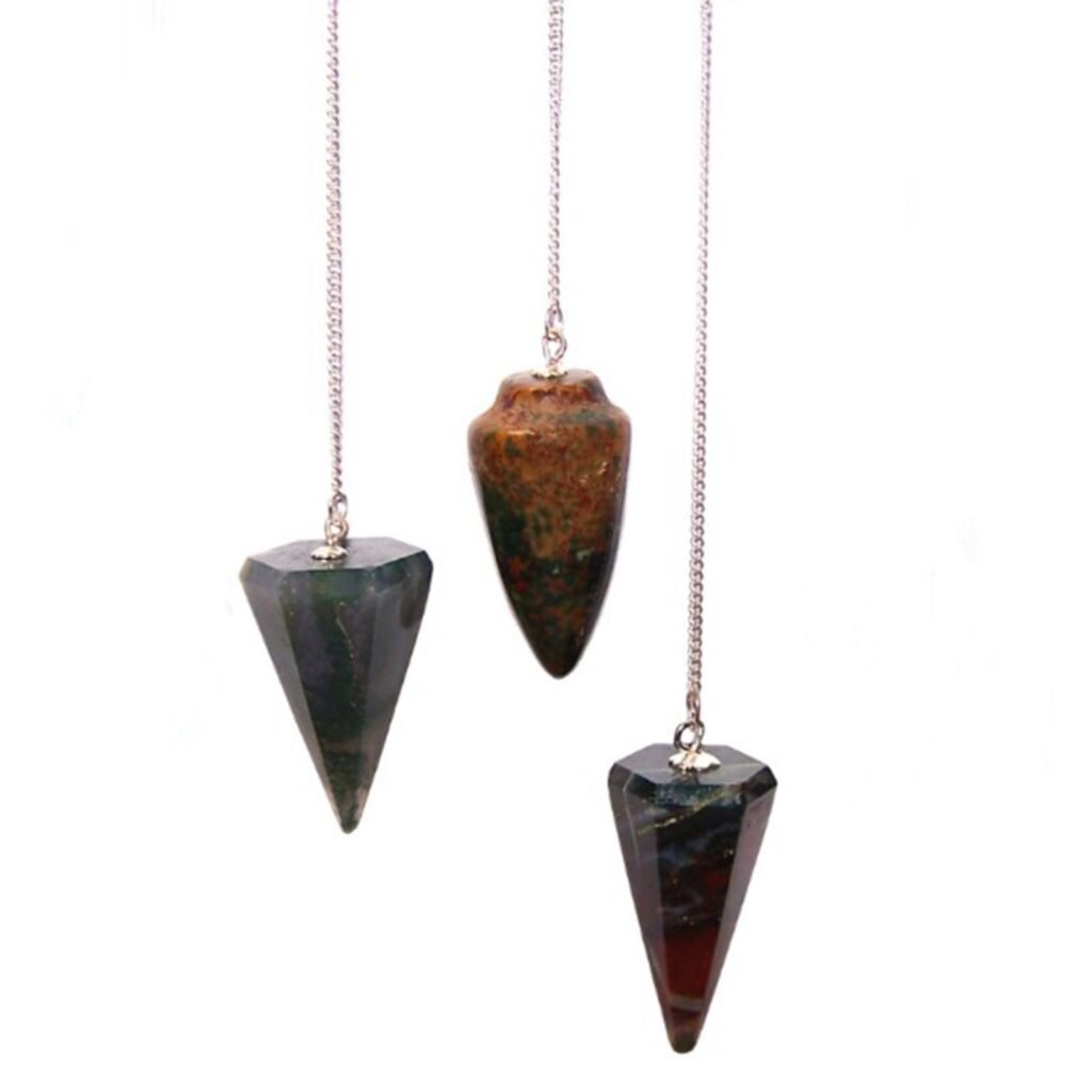 Bloodstone crystal pendulum 4cm, assorted shapes