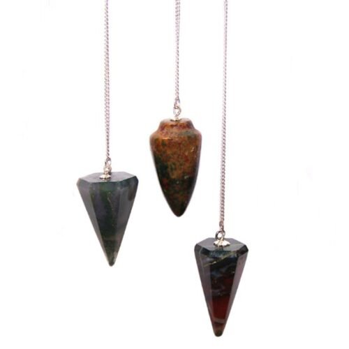 Bloodstone crystal pendulum 4cm, assorted shapes