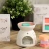 bG9jYWw6Ly9tZWRpYS85Si9KRC82MFIzMEMxSDY0VDNKRDlKLzZjMjI1YTQxLmpwZWc.jpg Floral Ceramic Wax Melter with Four Soy Wax Melts view 8