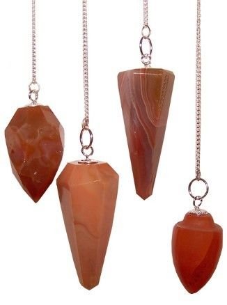 Carnelian crystal pendulum 4cm, assorted shapes view 2