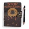 Stop Doomscrolling Leather Notebook 17.8 x 12.7cm