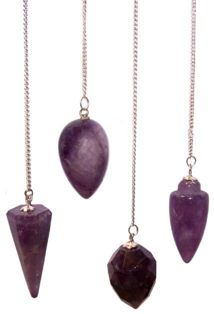 Amethyst crystal pendulum 4cm, assorted shapes view 2