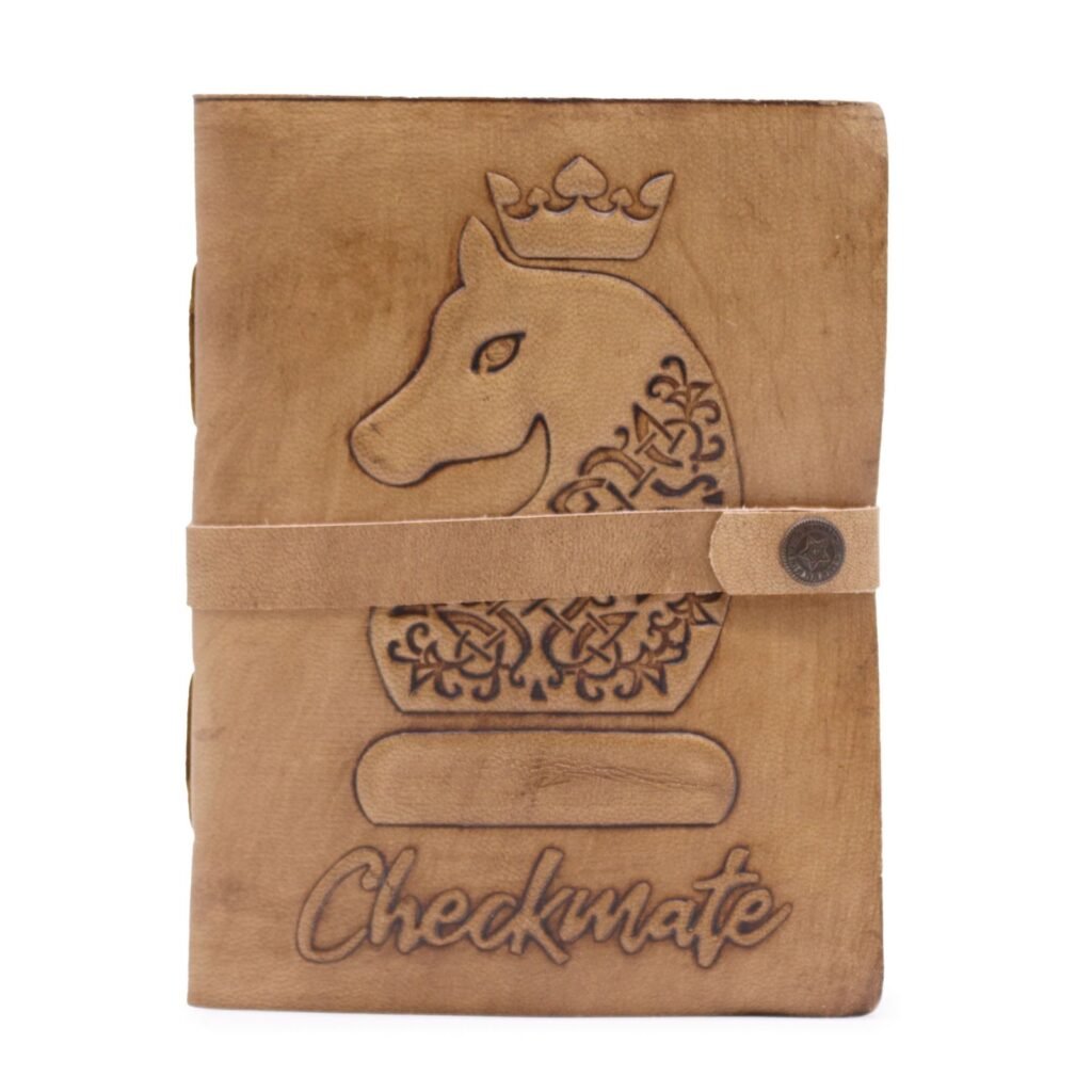 Checkmate Leather Journal Light Tan 20 x 15cm