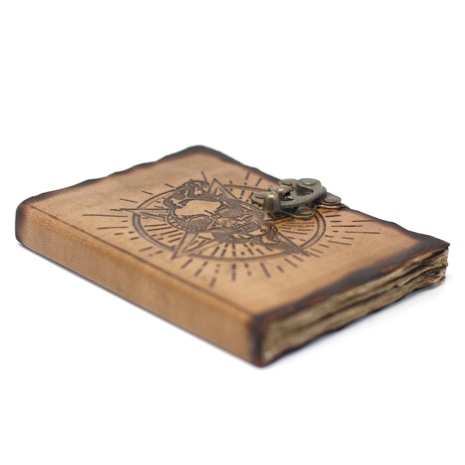 Pentagram and Skull Leather Journal, 18 x 13cm view 5