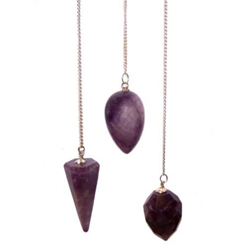 Amethyst crystal pendulum 4cm, assorted shapes