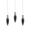 Amethyst chamber pendulum with silver plated cavity view 2