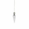 Clear Quartz chamber pendulum with silver plated cavity