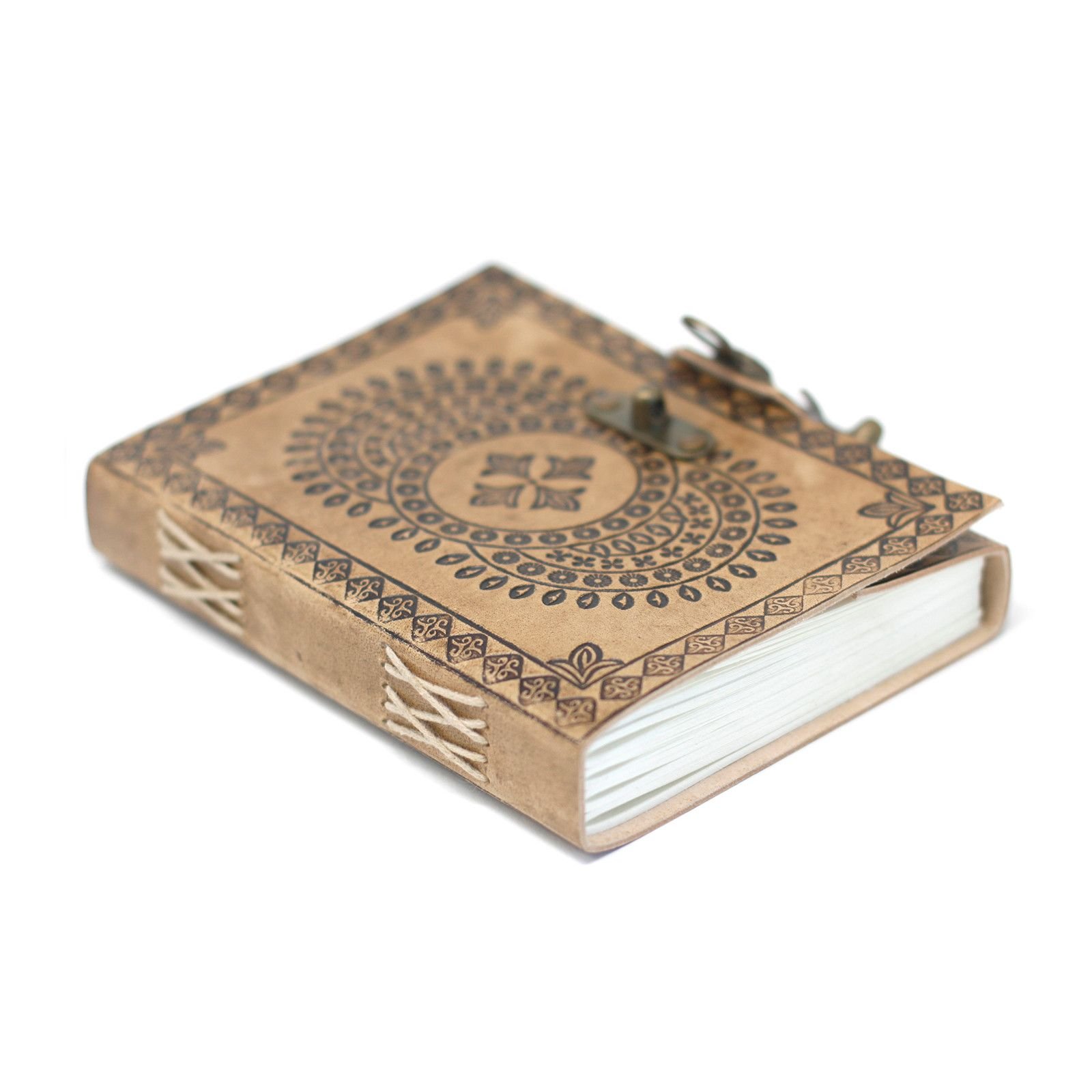 Mandala Leather Journal with Clasp, 18 x 13cm view 7