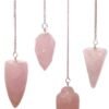 Rose Quartz crystal pendulum 4cm, assorted shapes view 2