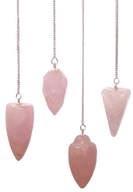 Rose Quartz crystal pendulum 4cm, assorted shapes view 2