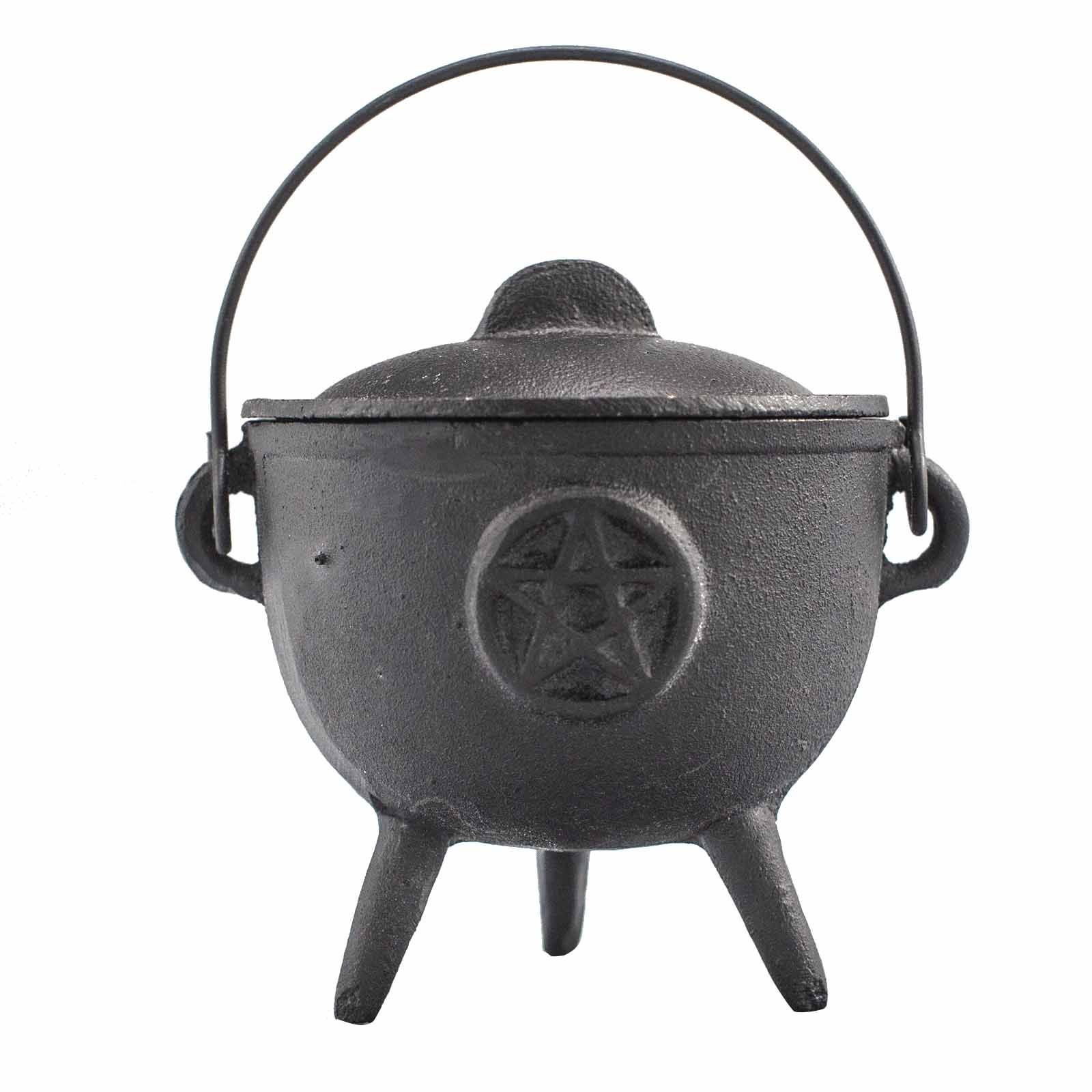Cast Iron Witches Cauldron with Pentagram 11x13cm