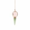 Rose quartz merkaba pendulum with green aventurine point in copper