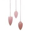 Rose Quartz crystal pendulum 4cm, assorted shapes