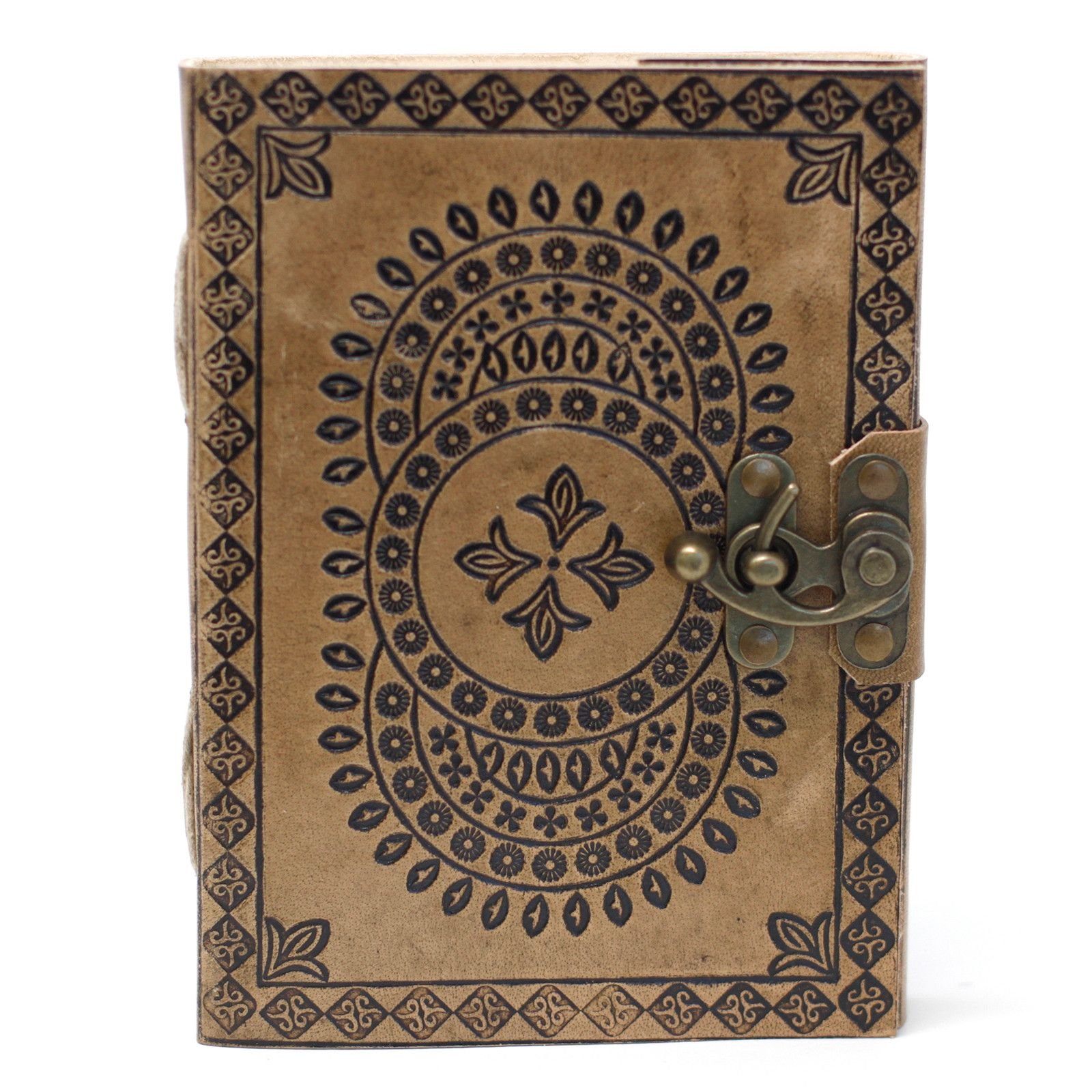 Mandala Leather Journal with Clasp, 18 x 13cm view 6