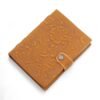 Floral Embossed Leather Notebook Tan 17.8 x 12.7cm