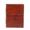 World Map Leather Travel Journal with Wrap 17 x 13cm