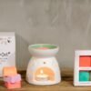 bG9jYWw6Ly9tZWRpYS85US9KRC82MFIzMEMxSDY0VDNKRDlRL2Q4NjVlYTYwLmpwZWc.jpg Floral Ceramic Wax Melter with Four Soy Wax Melts view 22