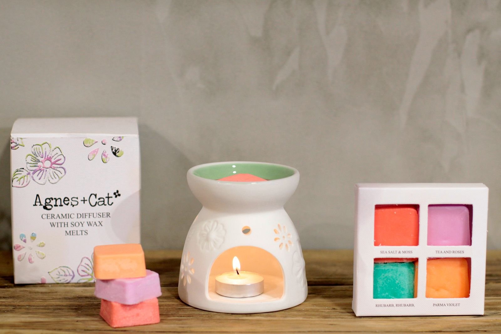 bG9jYWw6Ly9tZWRpYS85US9KRC82MFIzMEMxSDY0VDNKRDlRL2Q4NjVlYTYwLmpwZWc.jpg Floral Ceramic Wax Melter with Four Soy Wax Melts view 22