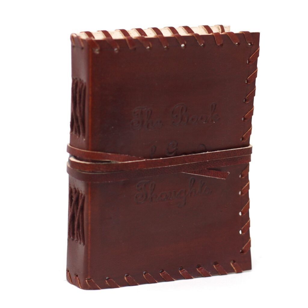 leather journal with wrap Book of Thoughts Leather Journal with Wrap, 15.5 x 12cm