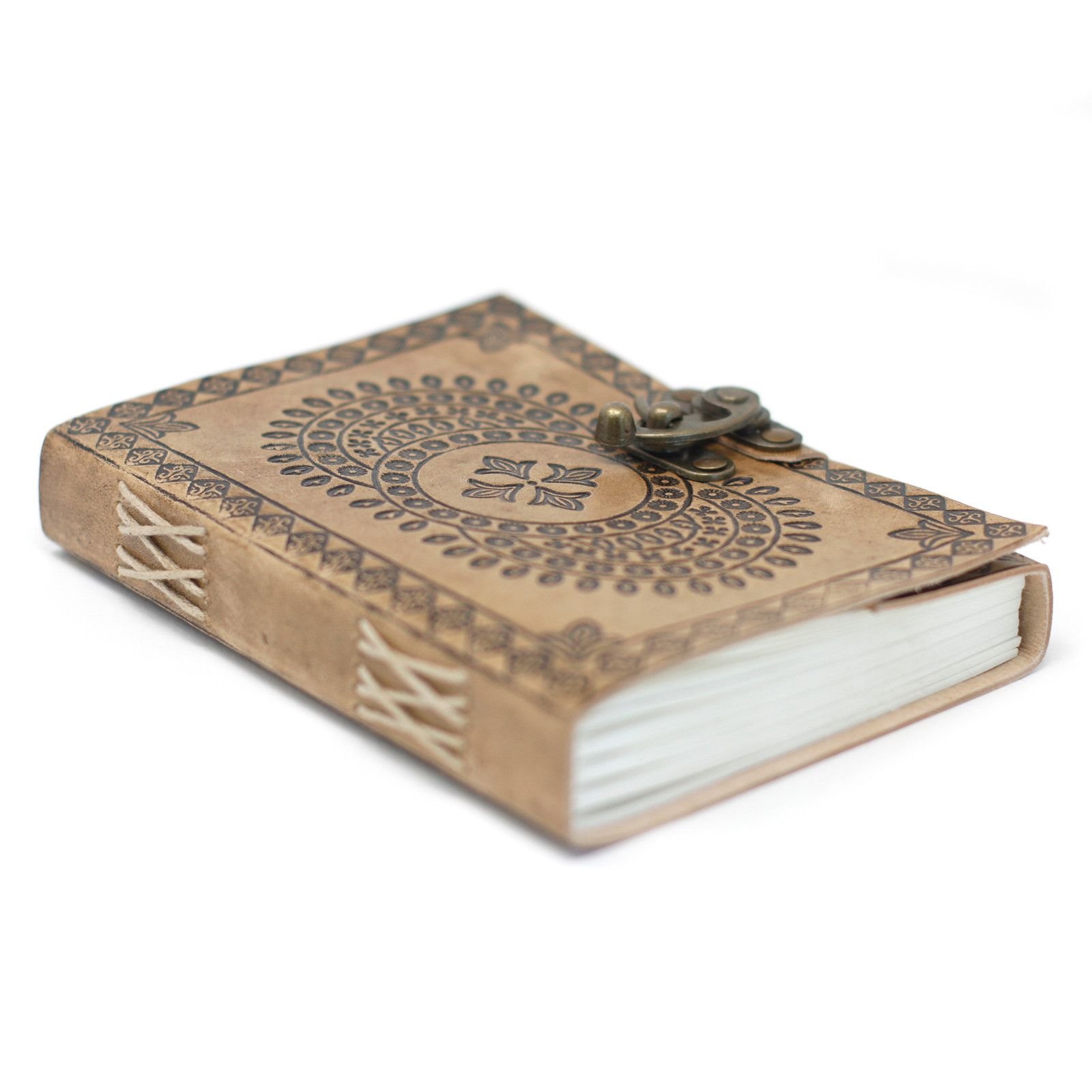 Mandala Leather Journal with Clasp, 18 x 13cm view 3
