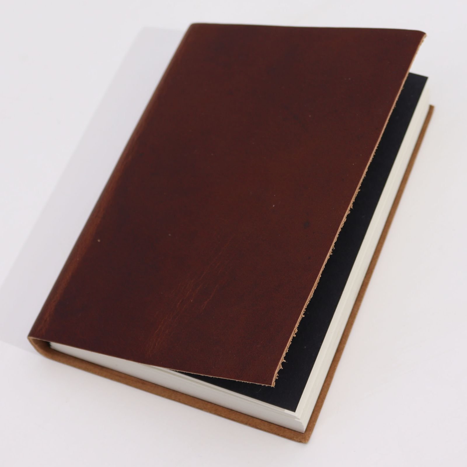 Dark Tan Leather Notebook Lined, 18 x 13cm view 2