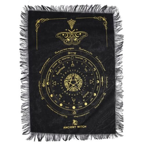 Mystic Moth pendulum board cloth in Black and Gold