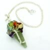 bG9jYWw6Ly9tZWRpYS8xSC80RC82MFIzMEMxRzZXUks0RDFILzM1Njc0ZjUyLmpwZWc.jpg Green Aventurine chakra pendulum wrapped with seven chakra stones view 3