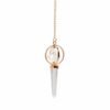 Clear quartz merkaba pendulum with spinning copper star