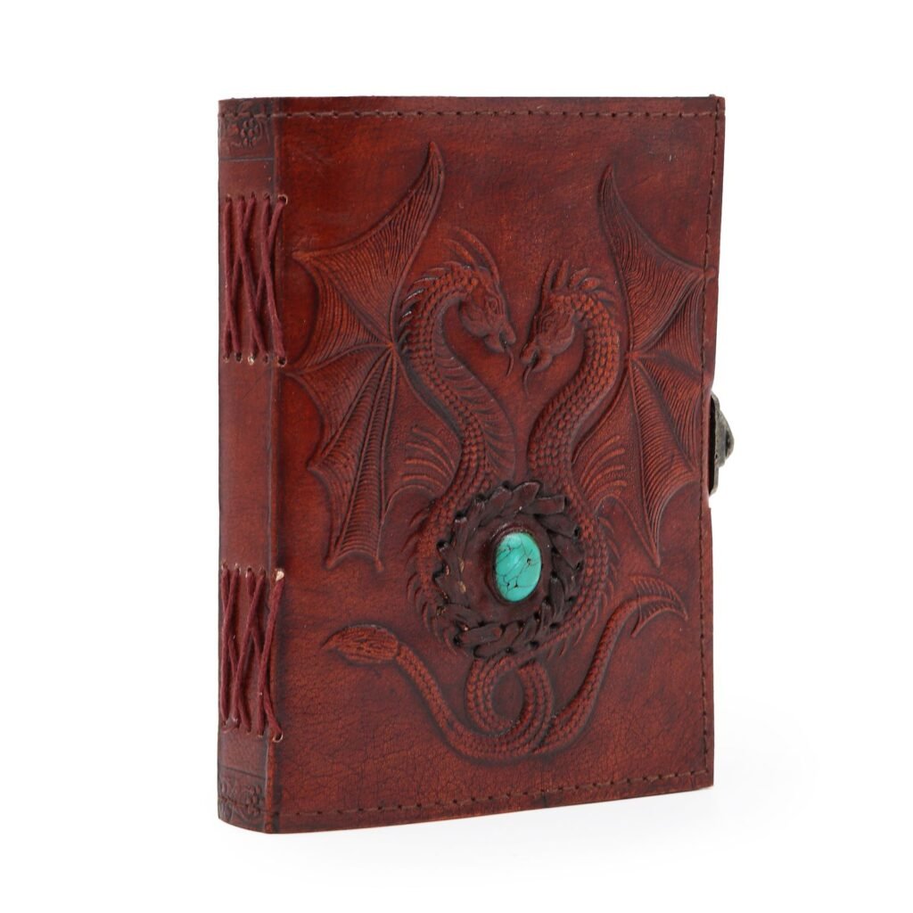 Two Dragons Leather Journal 17.5 x 12.5cm