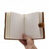 Floral Embossed Leather Notebook Tan 17.8 x 12.7cm