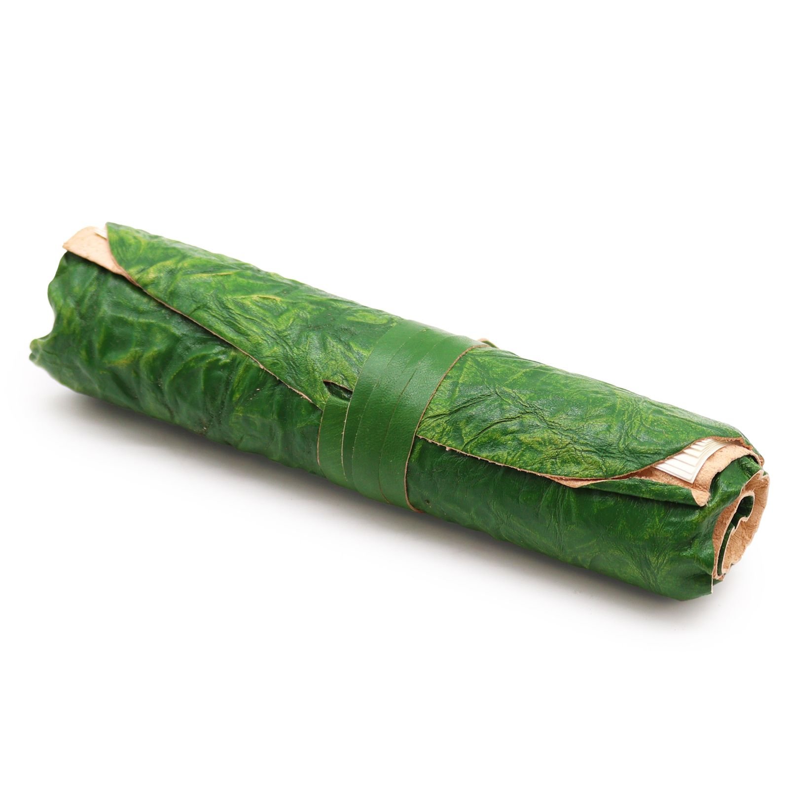 green leather travel journal Rolled Leather Travel Journal Green, 21 x 15cm