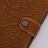 Floral Embossed Leather Notebook Tan 17.8 x 12.7cm