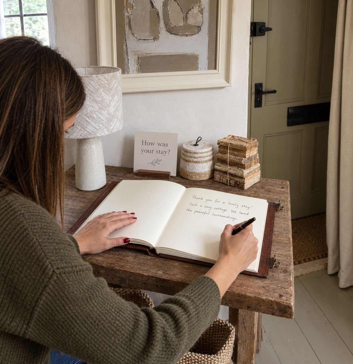 Large Leather Visitor Book, 33 x 25cm view 8