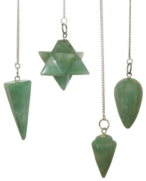 Green Aventurine crystal pendulum 4cm, assorted shapes view 2