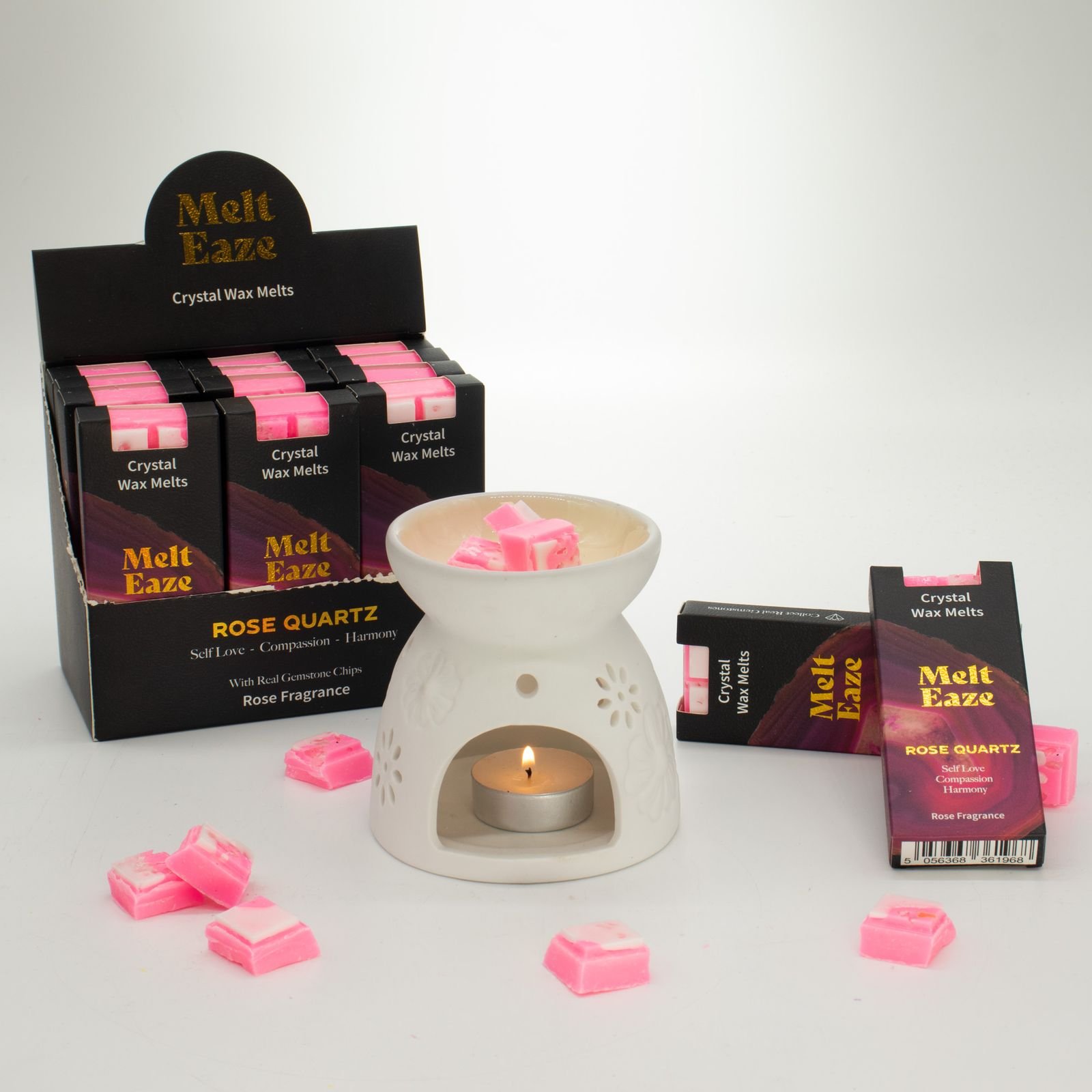 Rose Wax Melts 50g, Rose Quartz Love Crystal Melt view 5
