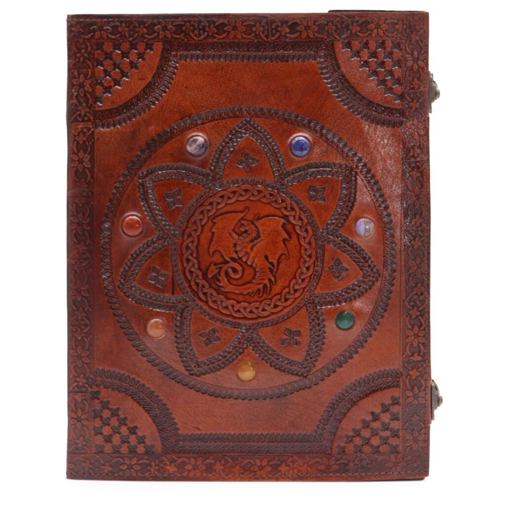 Chakra Dragon Mandala Leather Book 34 x 25cm