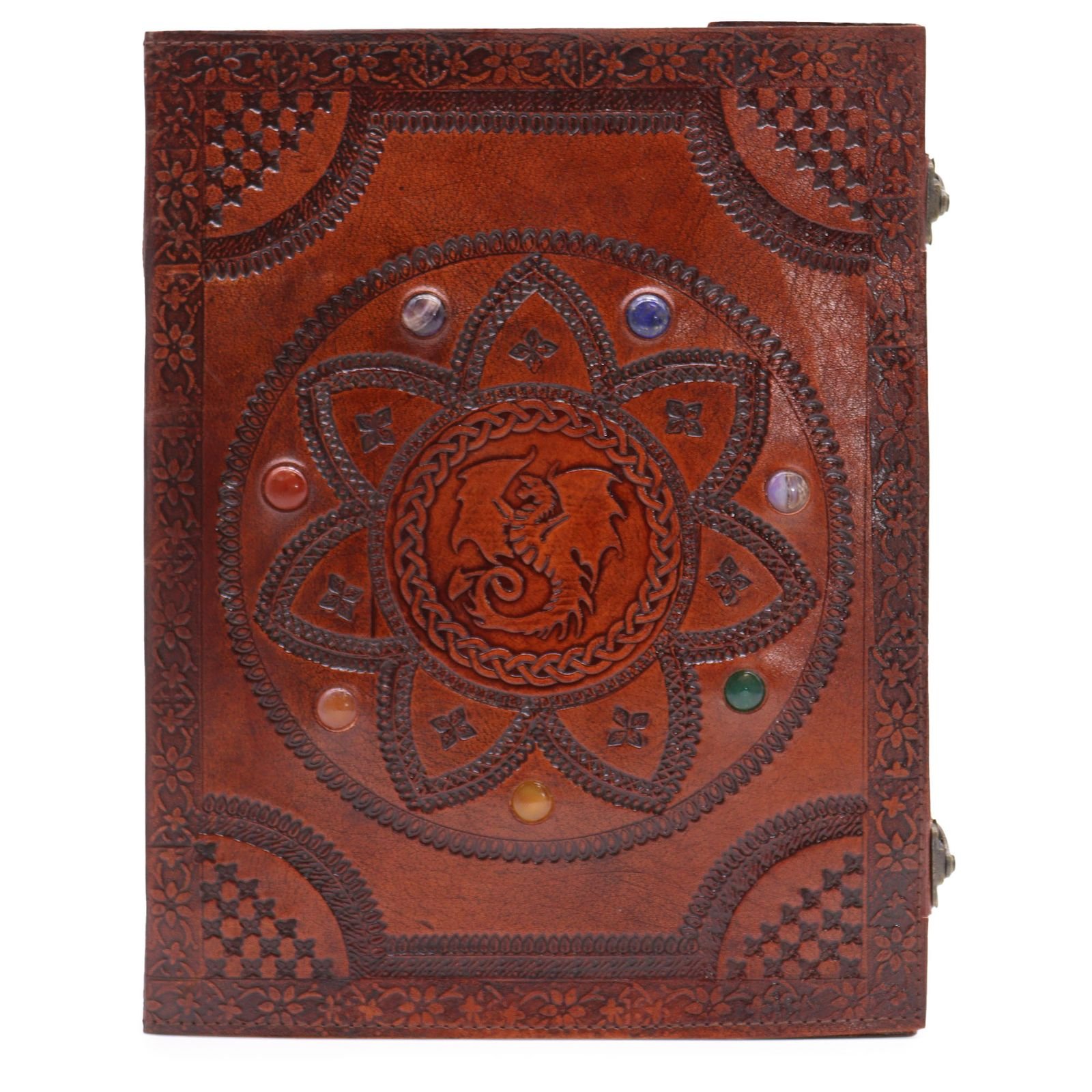 Chakra Dragon Mandala Leather Book 34 x 25cm