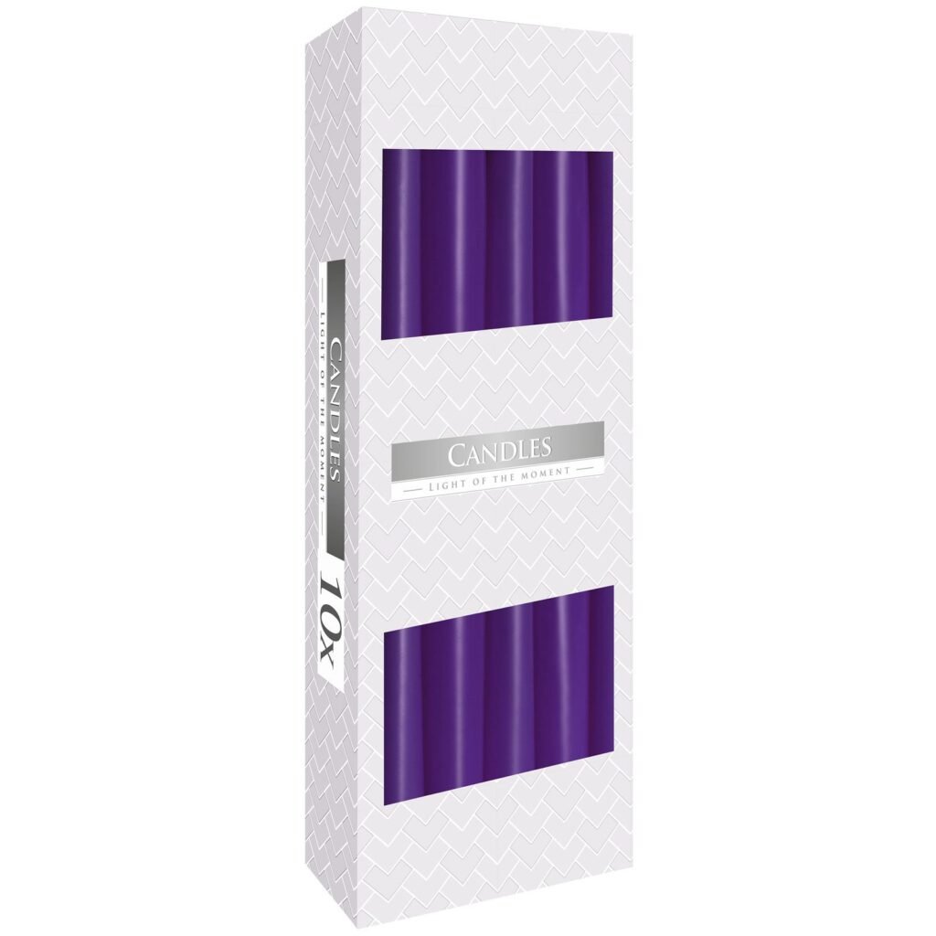 Taper Candles, Pack of 10, Lavender