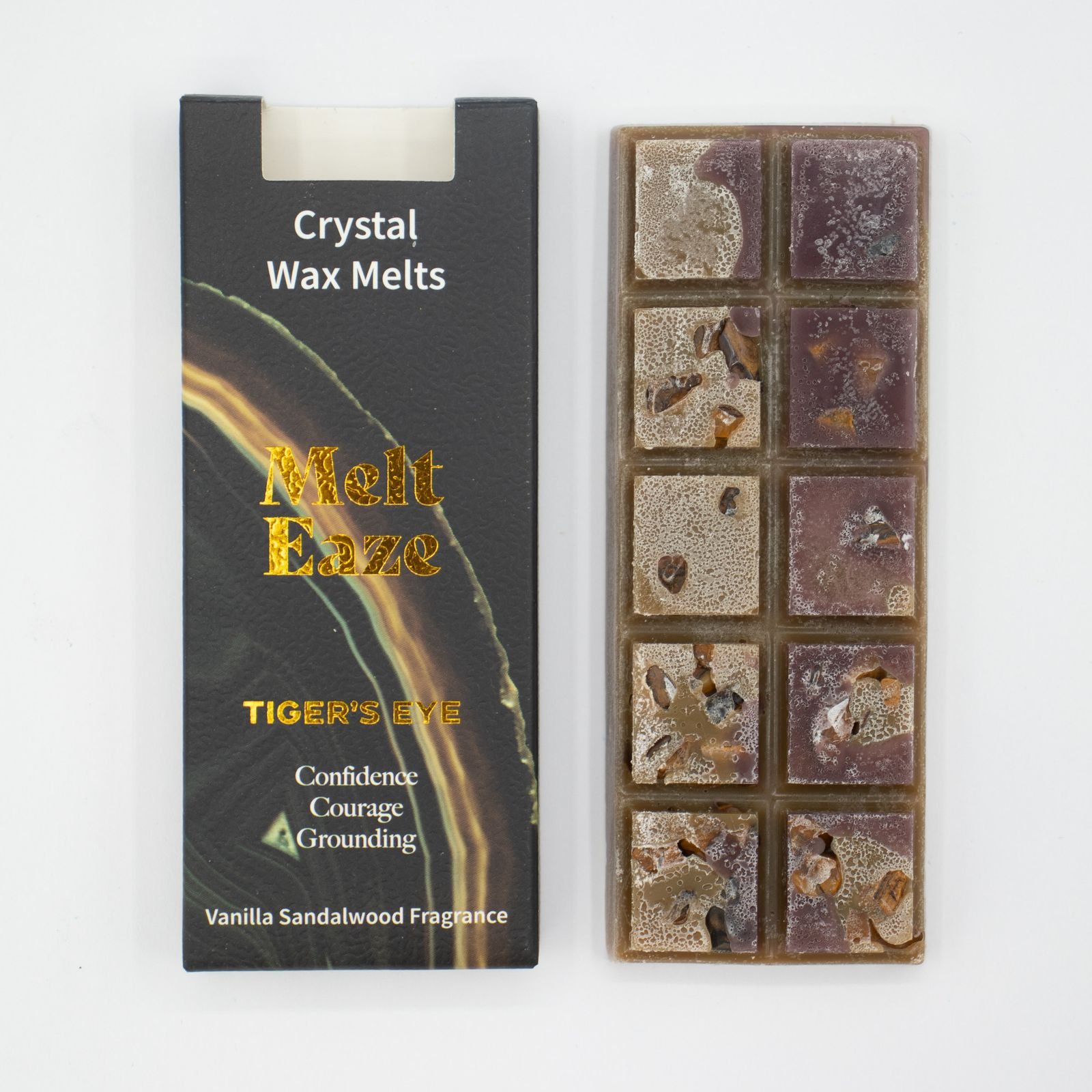 Vanilla Sandalwood Wax Melts 50g, Tigers Eye Strength Crystal Melt view 4