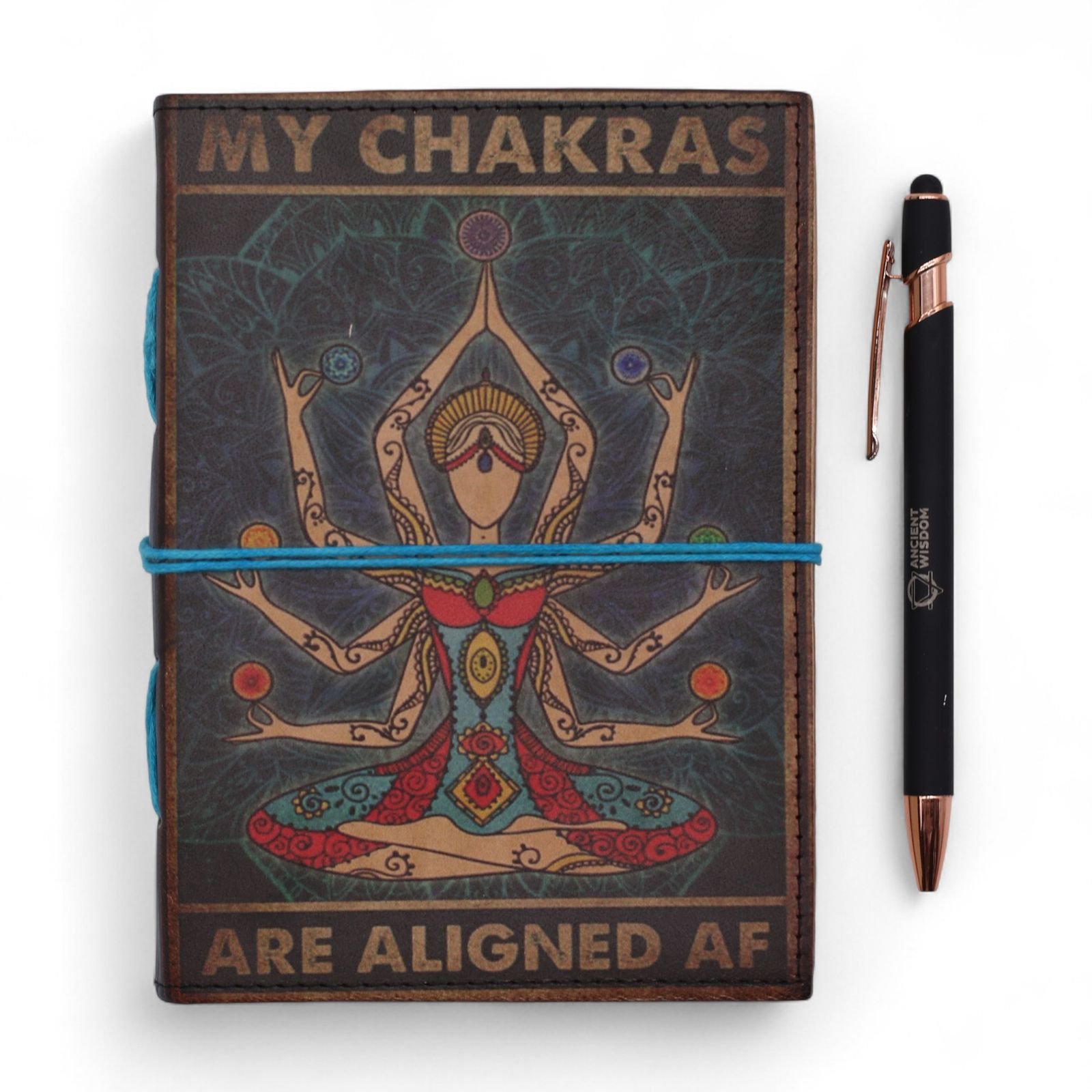 My Chakras Are Aligned Leather Notebook 17.8 x 12.7cm