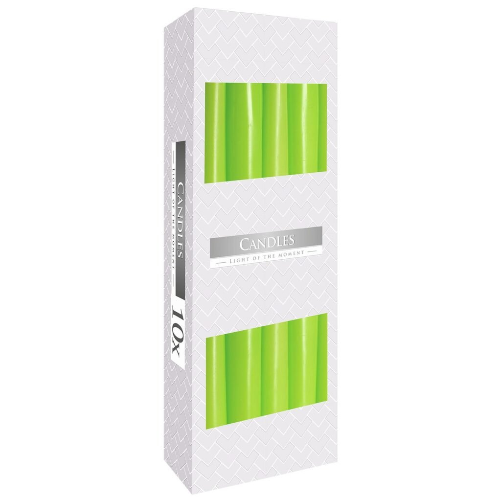 Taper Candles, Pack of 10, Green