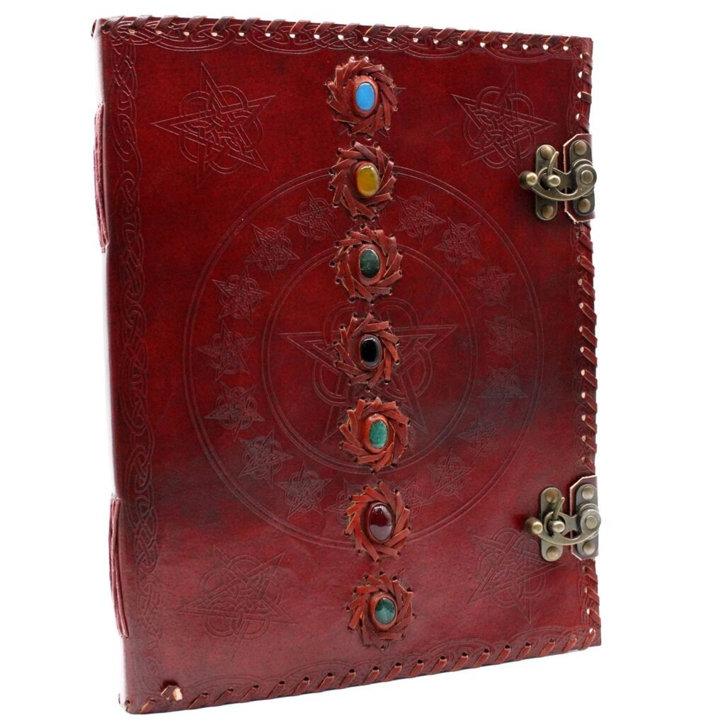 seven chakra leather book Seven Chakra Leather Book, 33 x 25cm