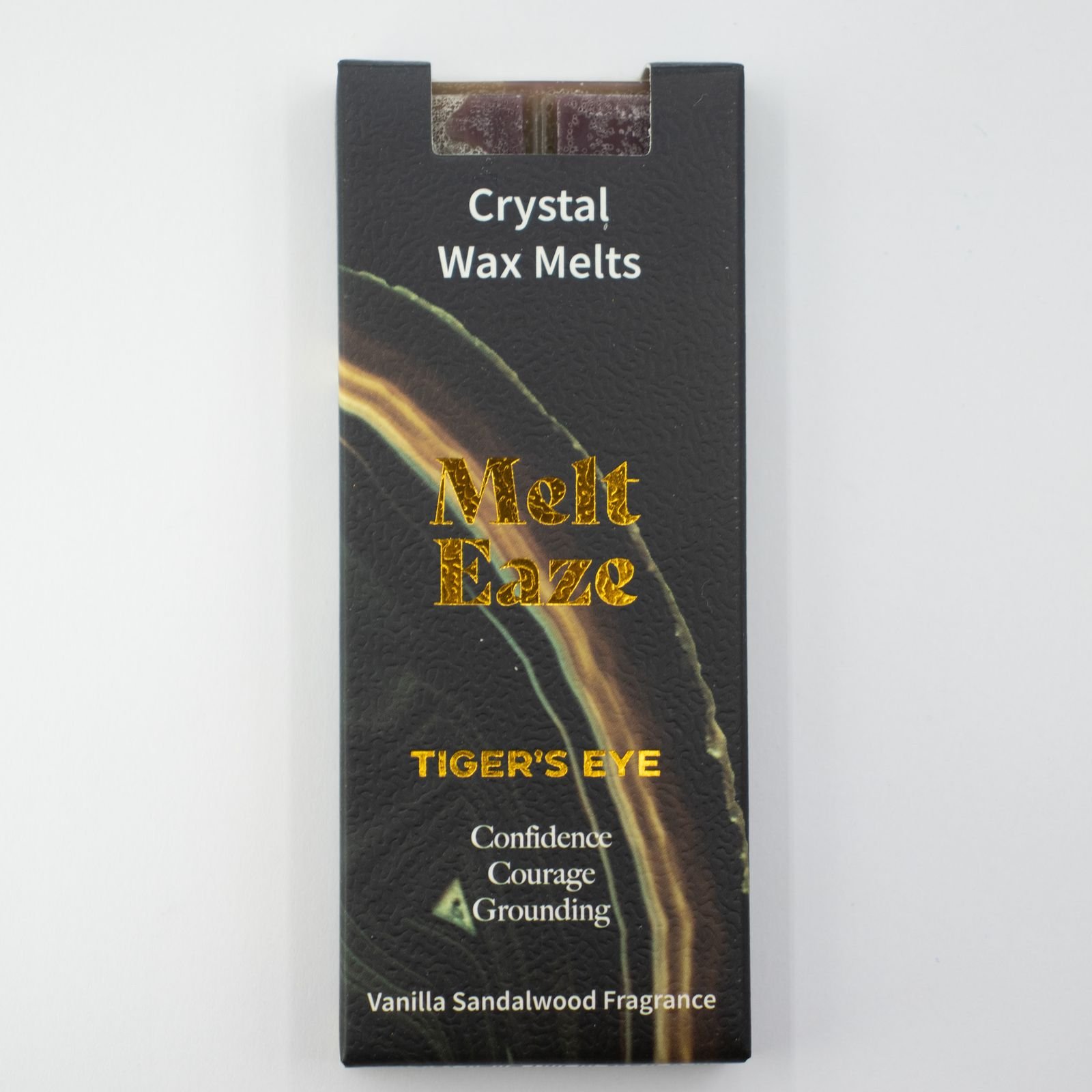 Vanilla Sandalwood Wax Melts 50g, Tigers Eye Strength Crystal Melt view 3