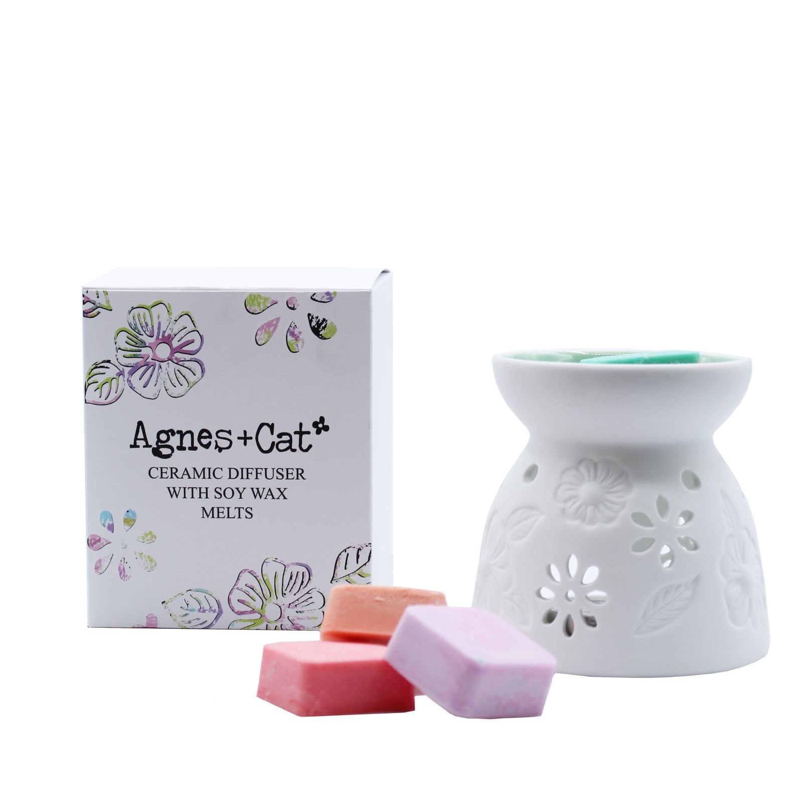 bG9jYWw6Ly9tZWRpYS8xUi9FRS82MFIzMEMxRzZNUzNFRTFSLzJiNjQ4NTMyLmpwZWc.jpg Floral Ceramic Wax Melter with Four Soy Wax Melts view 14
