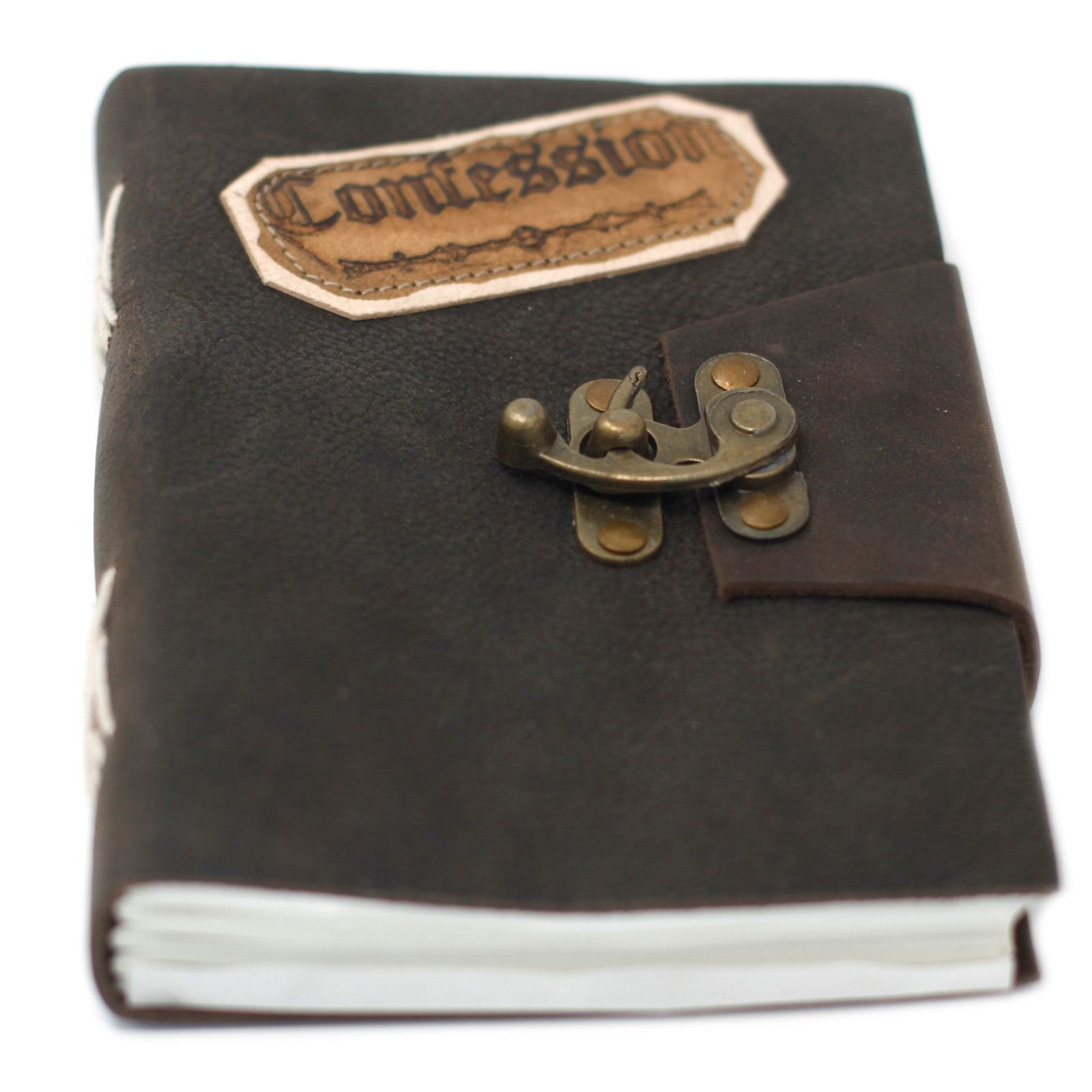 bG9jYWw6Ly9tZWRpYS9ITS80Qy82MFIzMEMxRzZNVjM0Q0hNLzMzOWYzYTQ2LmpwZWc.jpg Black Confessions Leather Journal with Clasp, 18 x 13cm view 3