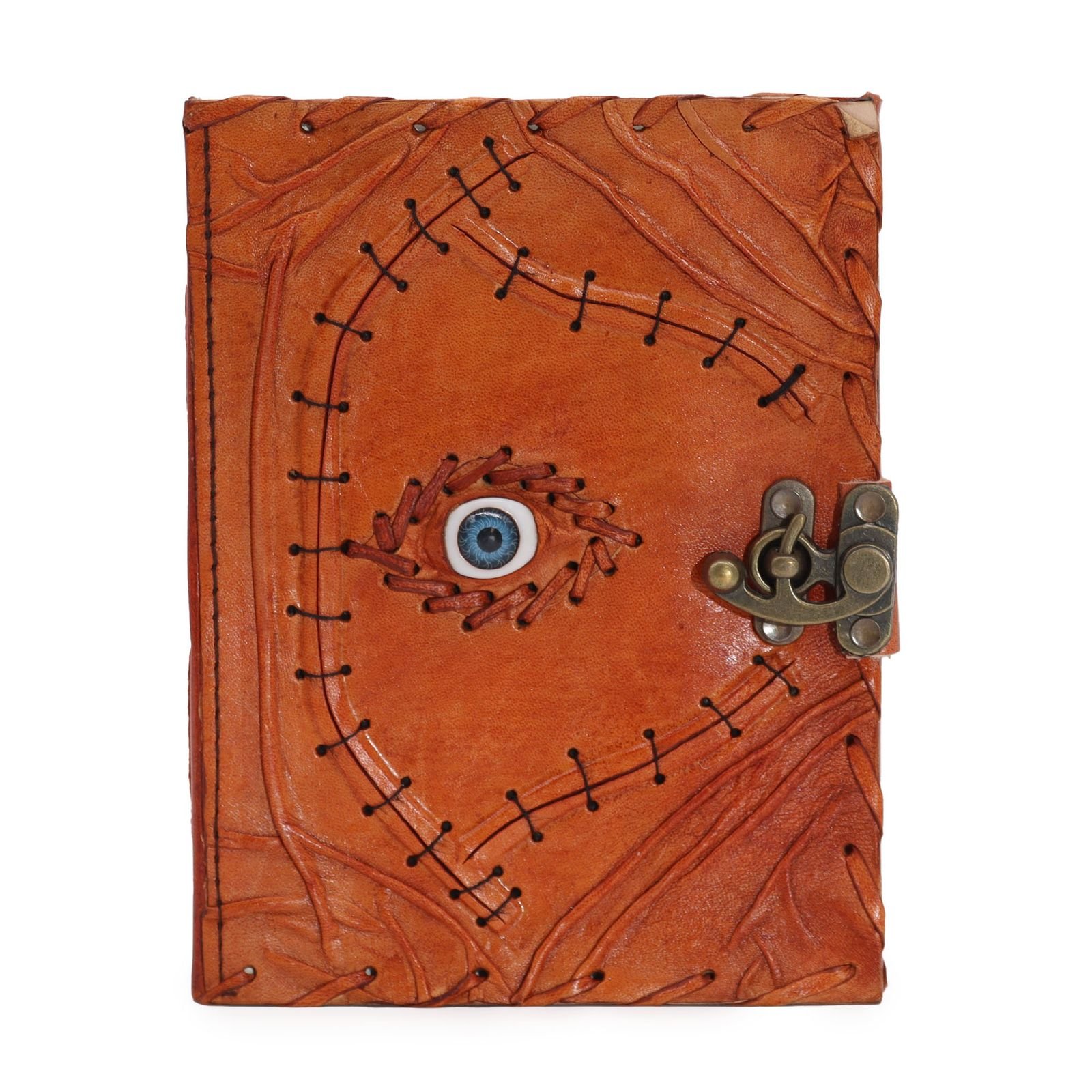 evil eye leather journal Evil Eye Leather Journal Light Brown, 20 x 15cm