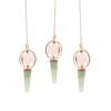 Rose quartz merkaba pendulum with green aventurine point in copper view 2