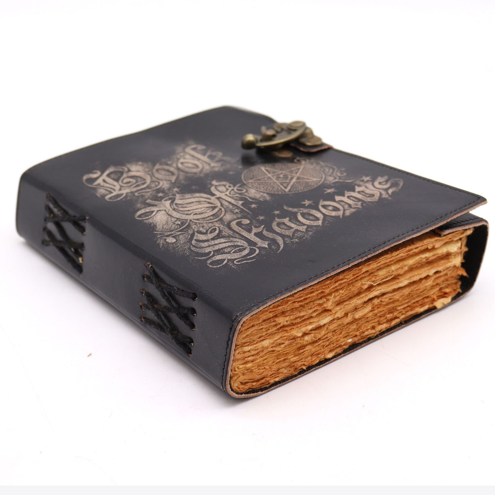 bG9jYWw6Ly9tZWRpYS9IUS9KRC82MFIzMEMxRzZSVzNKREhRL2U5YTYzMmFhLmpwZWc.jpg Pentagram Book of Shadows Leather Journal 21 x 15cm