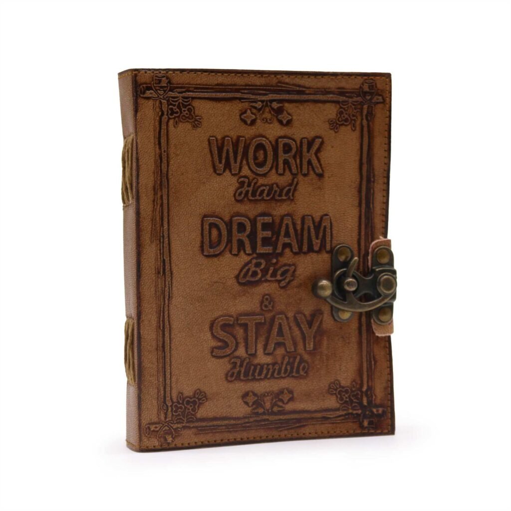 Work and Dream Big Leather Journal 18 x 13cm